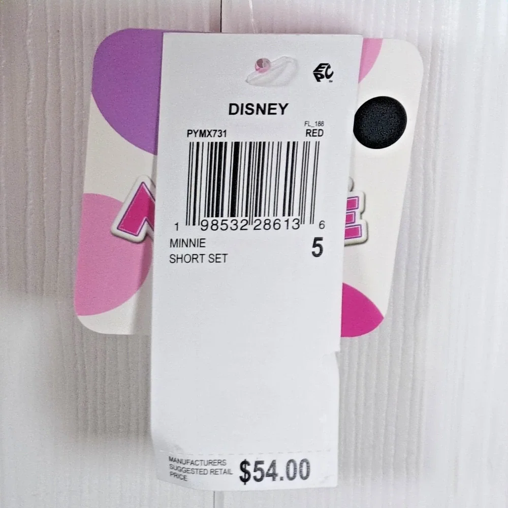 Disney Minnie Mouse Tennis Club Girls Sweatshirt Bike Shorts 2-Pc Set Size 5 NWT